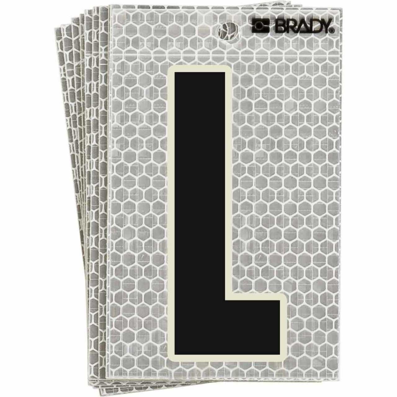 3020-L BRADY 5" SELF ADH LETTER L 10/PK