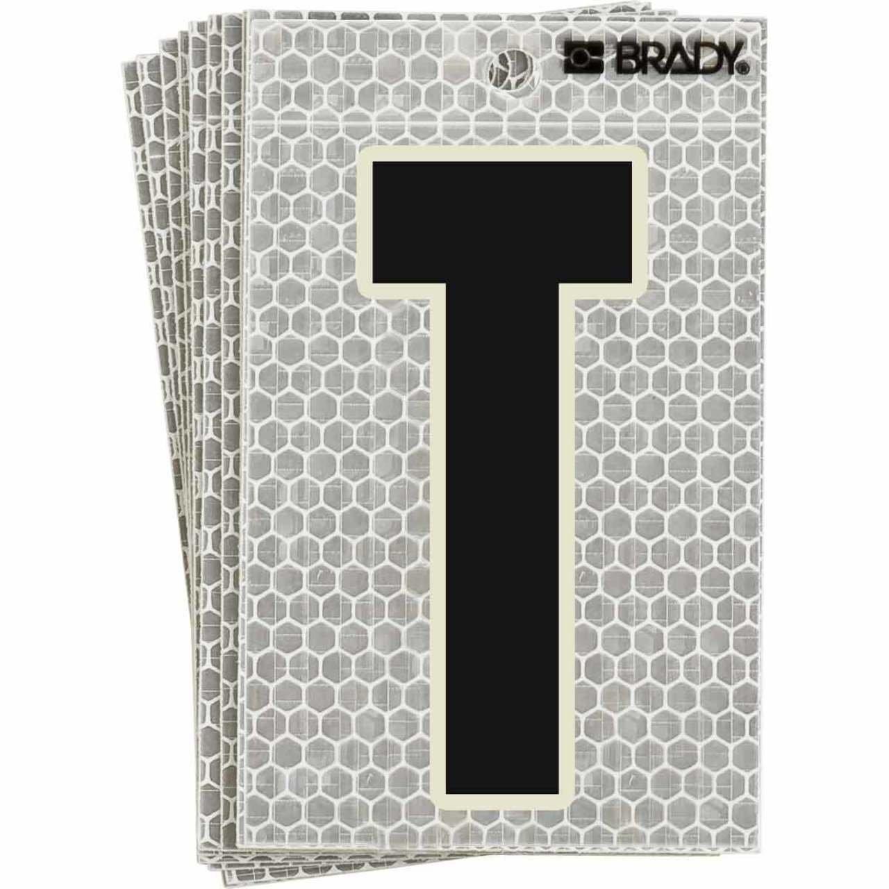 3020-T BRADY 5" SELF ADH LETTER T 10/PK