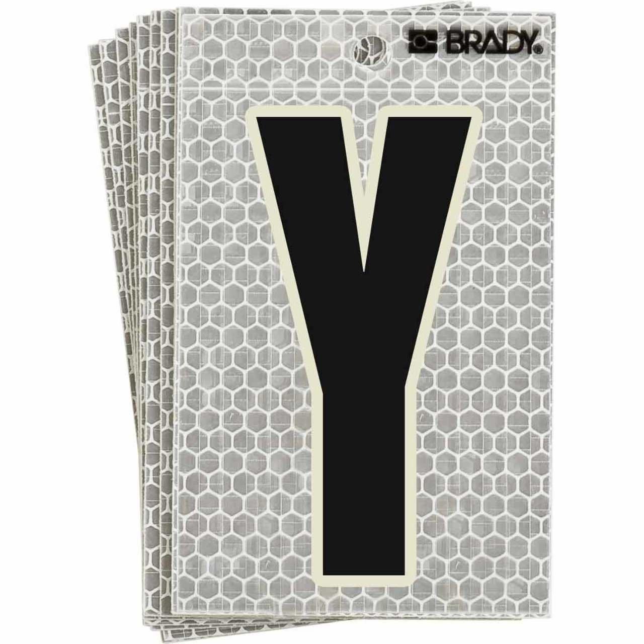 3020-Y BRADY 5" SELF ADH LETTER Y 10/PK