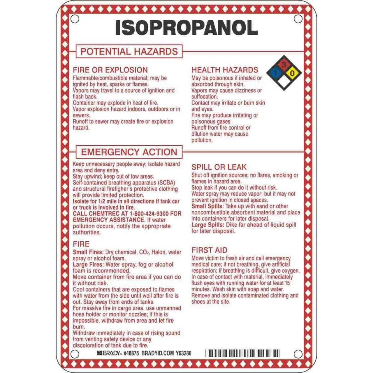 48875 HAZD MATERIAL SIGN(DOT 5800.4-1987