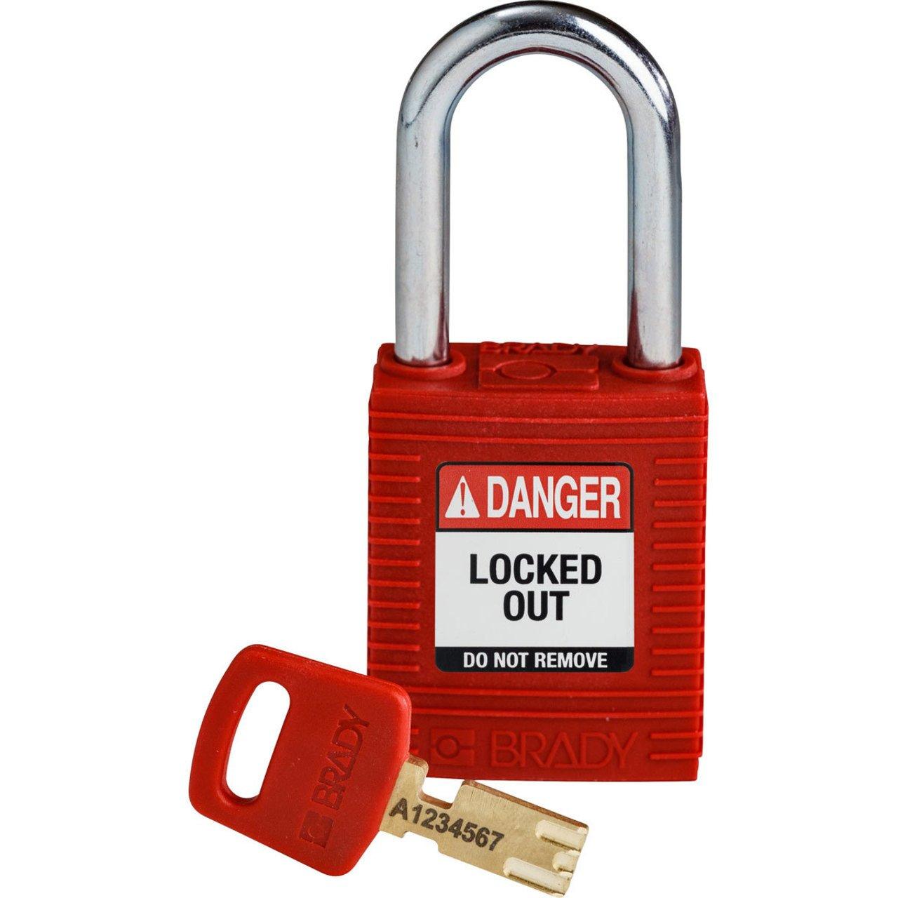 NYL-RED-38ST-KD PADLOCK NYLON 1.5" RED