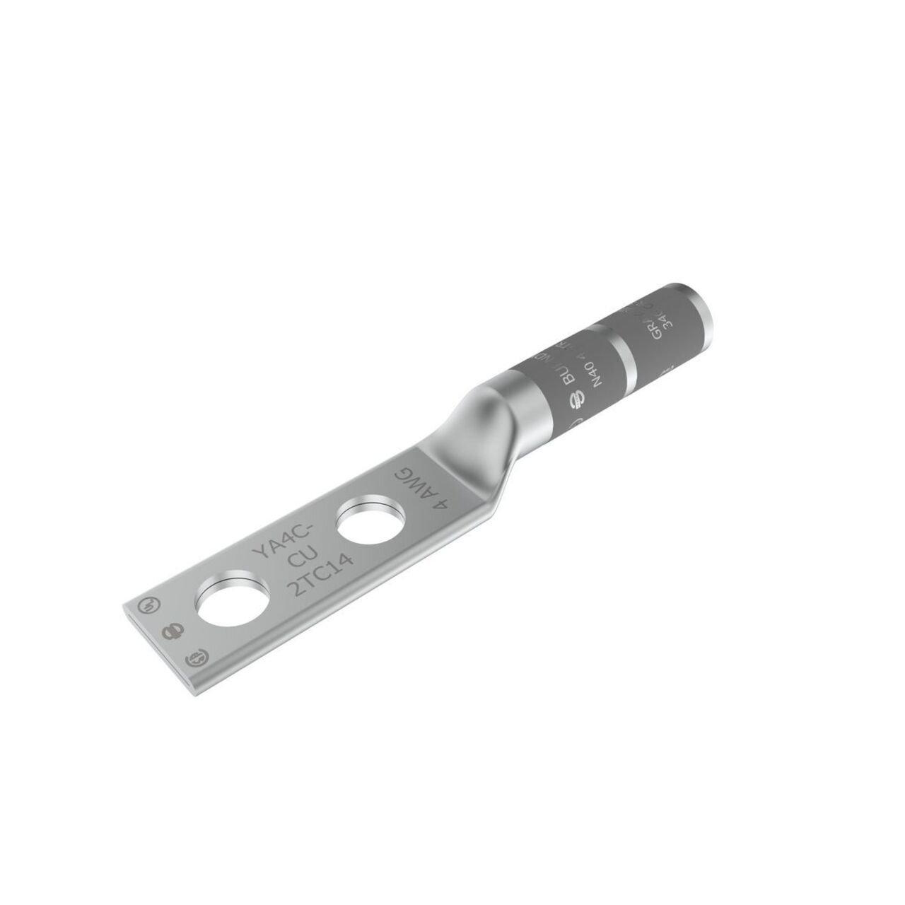 YA4C2N CU LUG 2HOLE 4AWG 1/2STUD LB