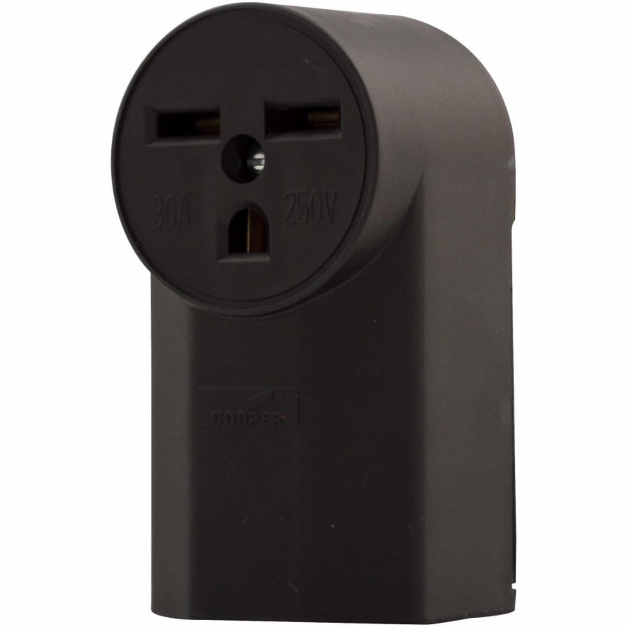 1232 RECEPT 30A 250V 2P3W SINGL SURF BLK