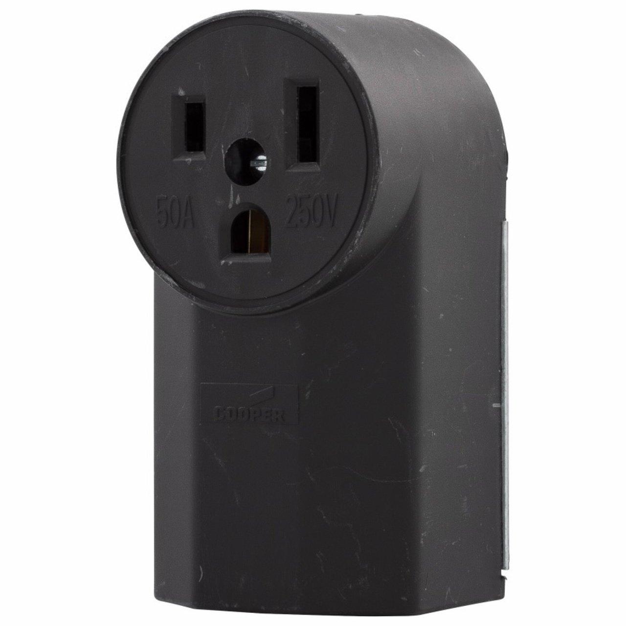 1252 REC SGL SURFACE 50A 250V 2P3W BK