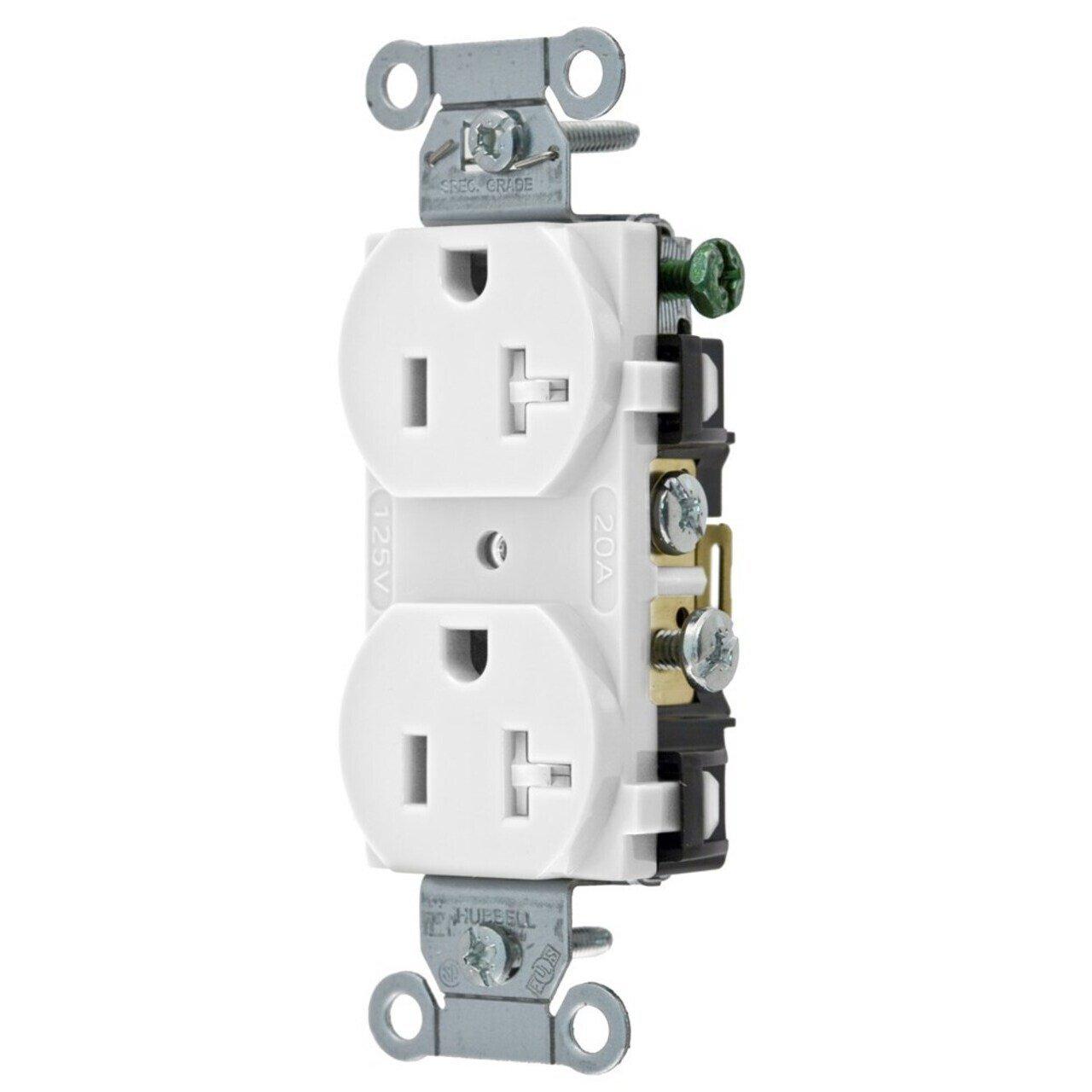 CR20WHITR HUB REC 20A 125V TAMPER RES*