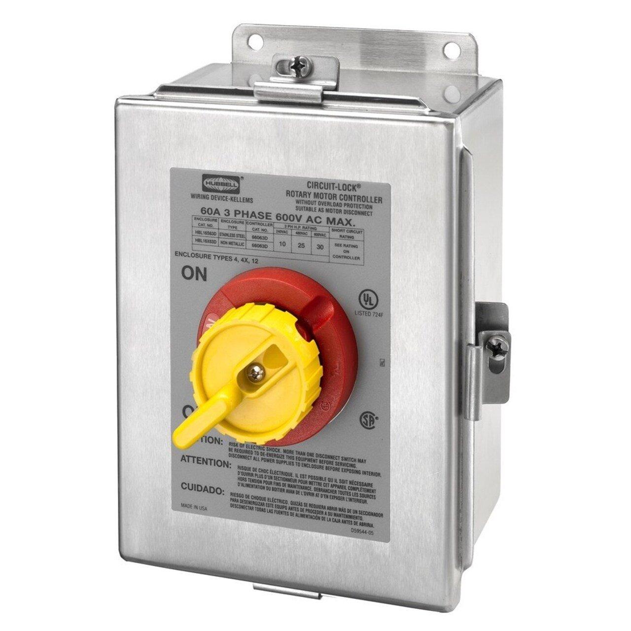 HUBBELL HBL16S63D | HBL16S63D HUB 60A 600V 3P ROTARY DISC SW | Switches ...