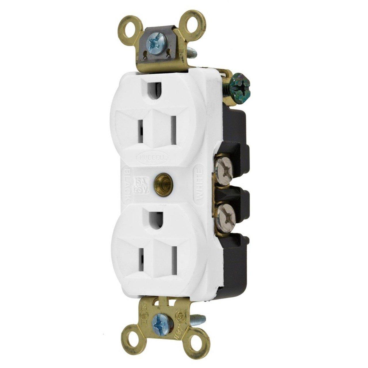 HBL5252W 2P 3W 15A 125V WHITE DUP.REC.
