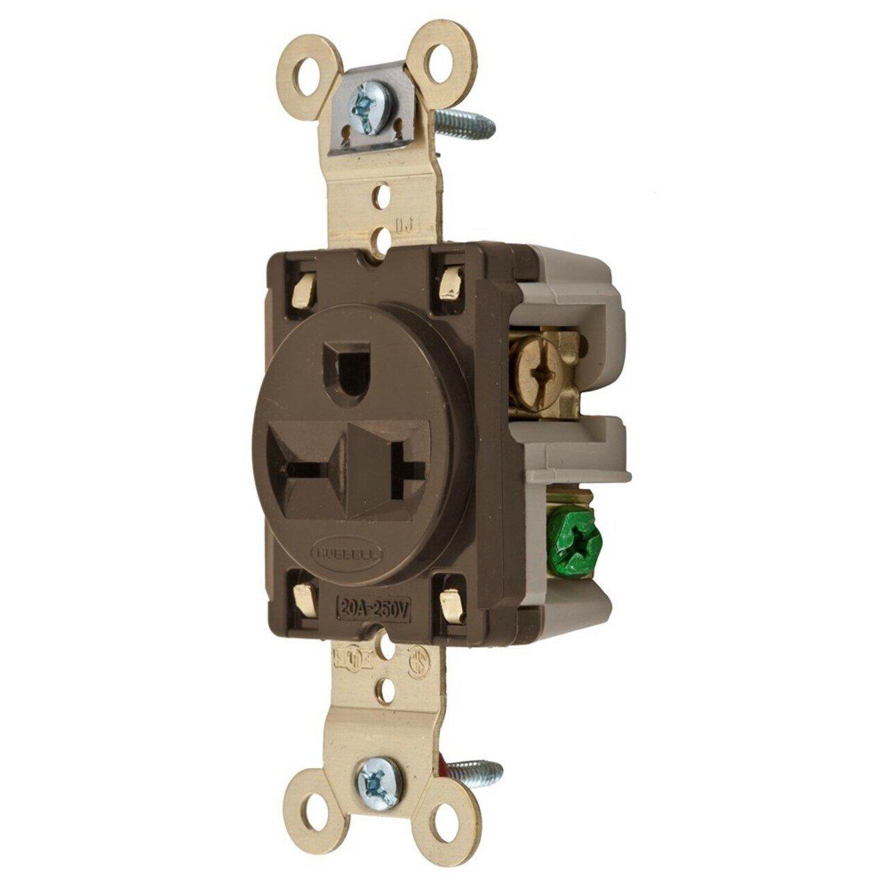 HBL5461 20A 250V BRN SGL RECEP