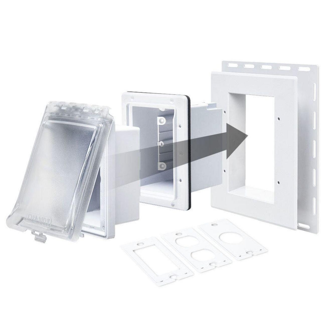MR420CW WPROOF RECESED INUSE CVR CLR WHT