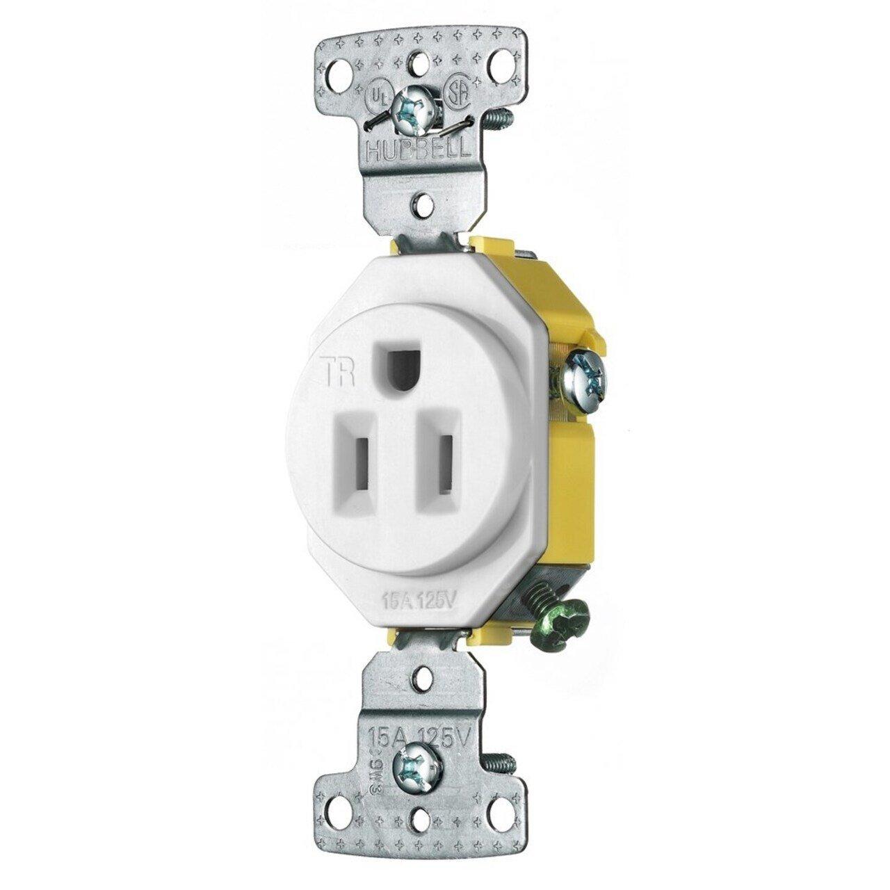 RR151WTR HUB RECEP SING TR 2P 3W 15A 125
