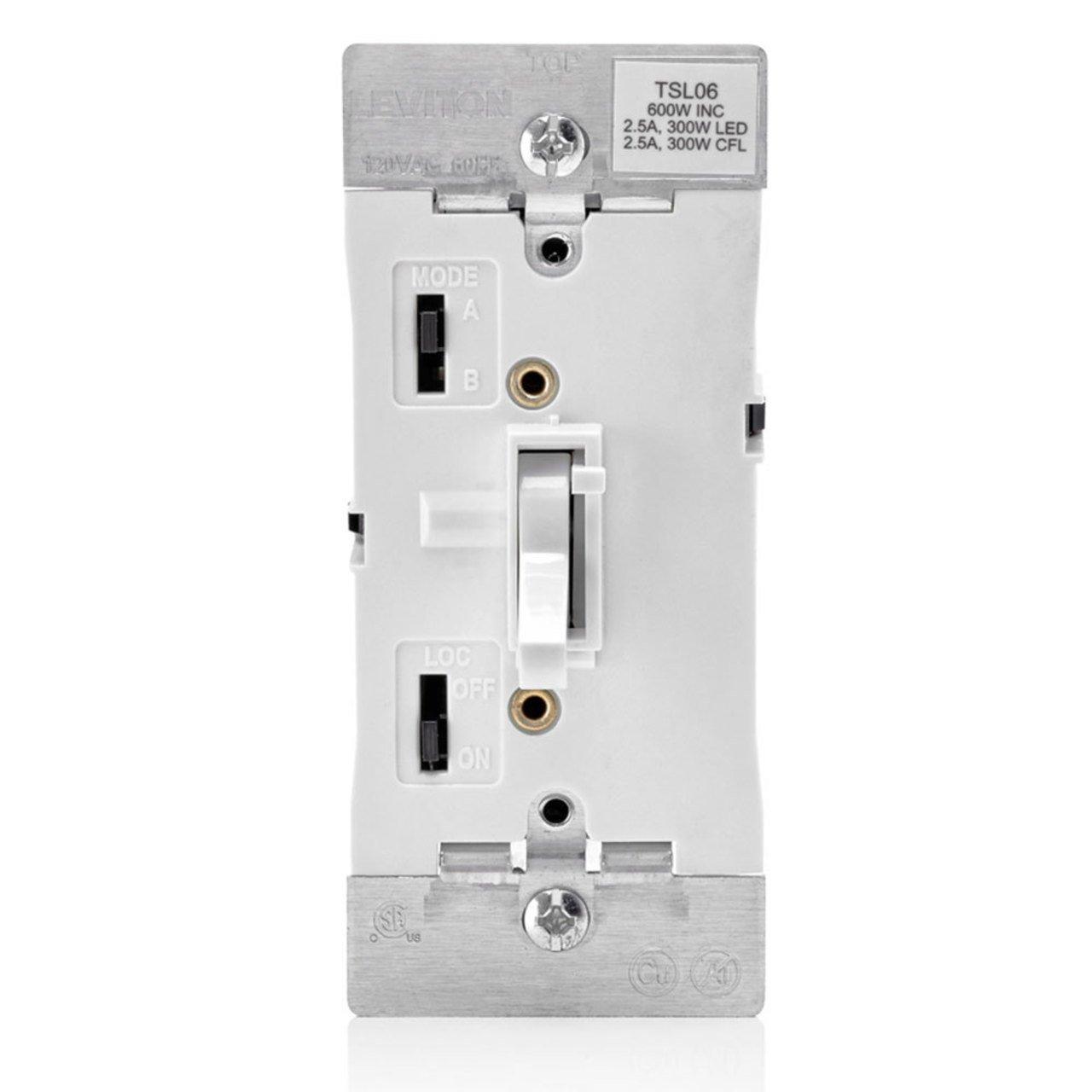 TSL06-1LW DIMMER TOGGLE WH 1P/3W 600V