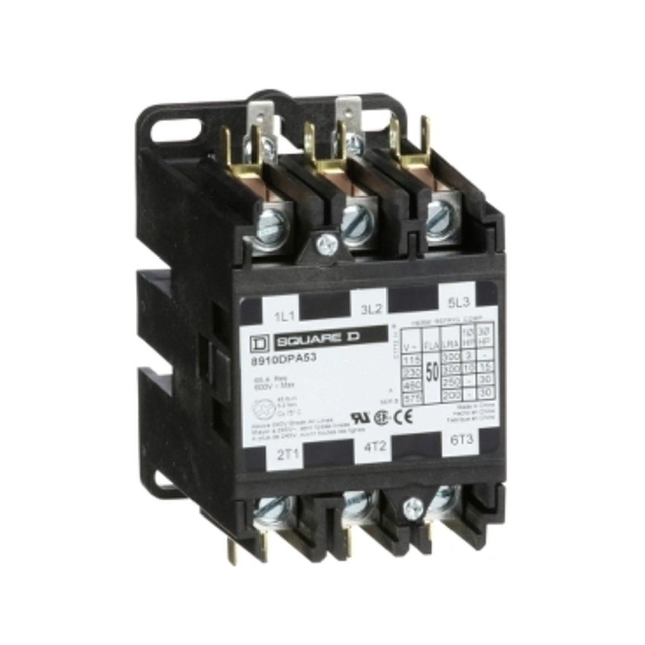 8910DPA53V02 DP CONTACTOR 50A 3P 120V