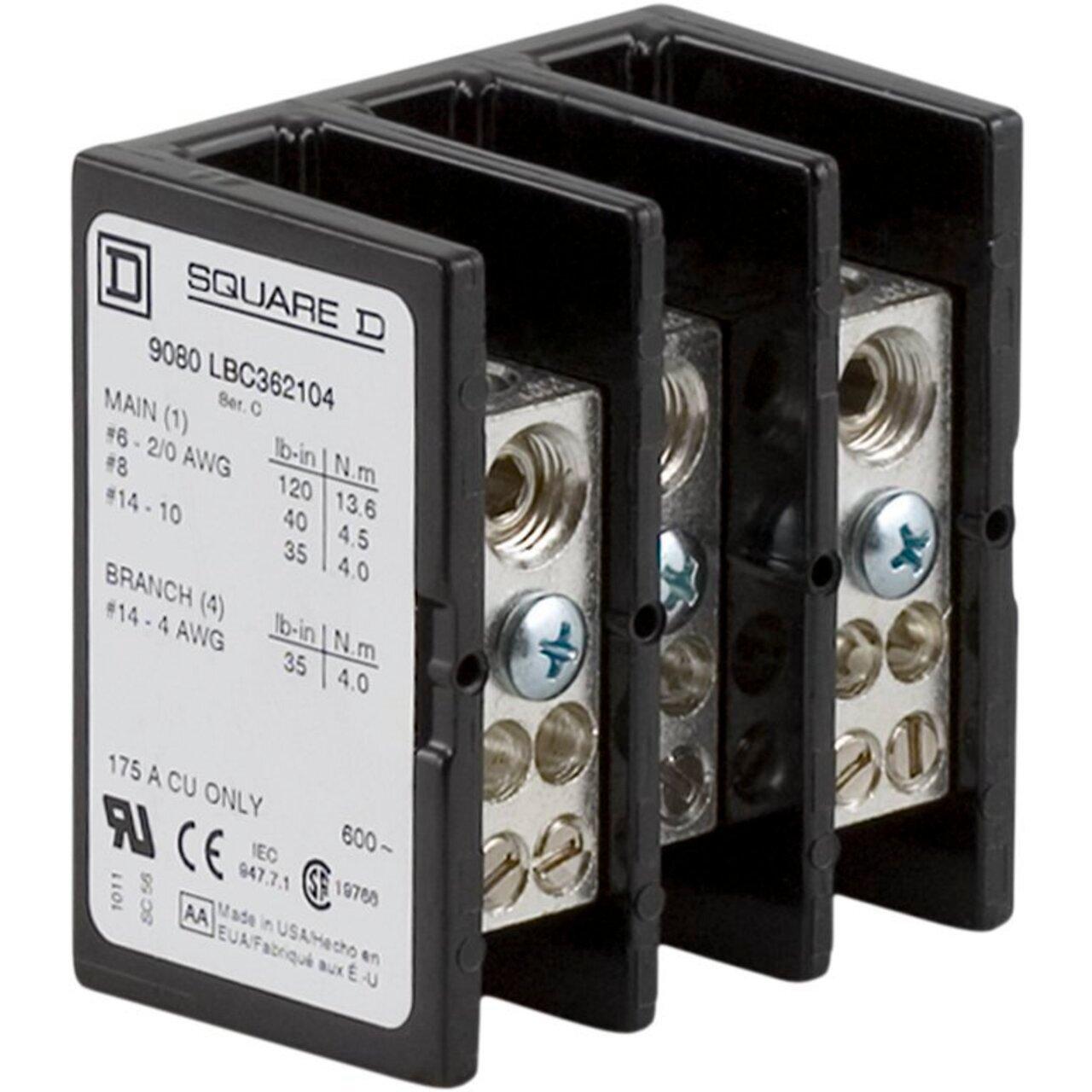 9080LBC362104 POWER DISTR.BLOCK 3P CU