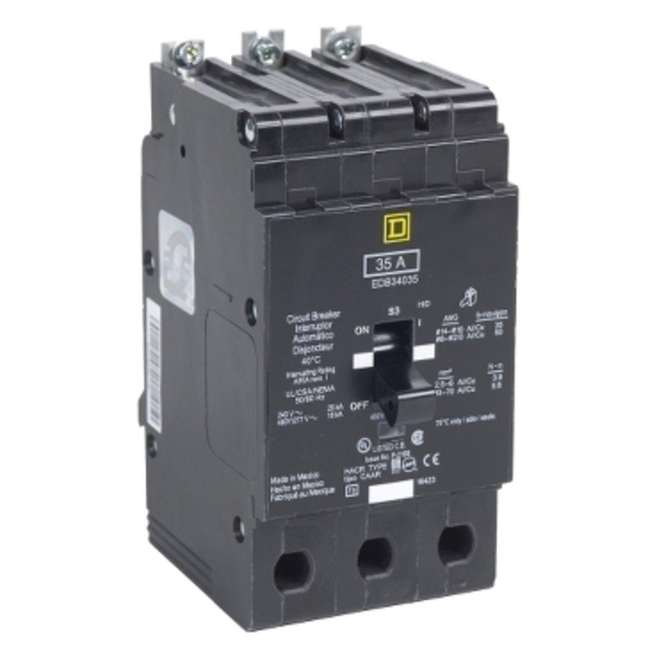 EDB34100 3P, 480V, 100A MCCB,