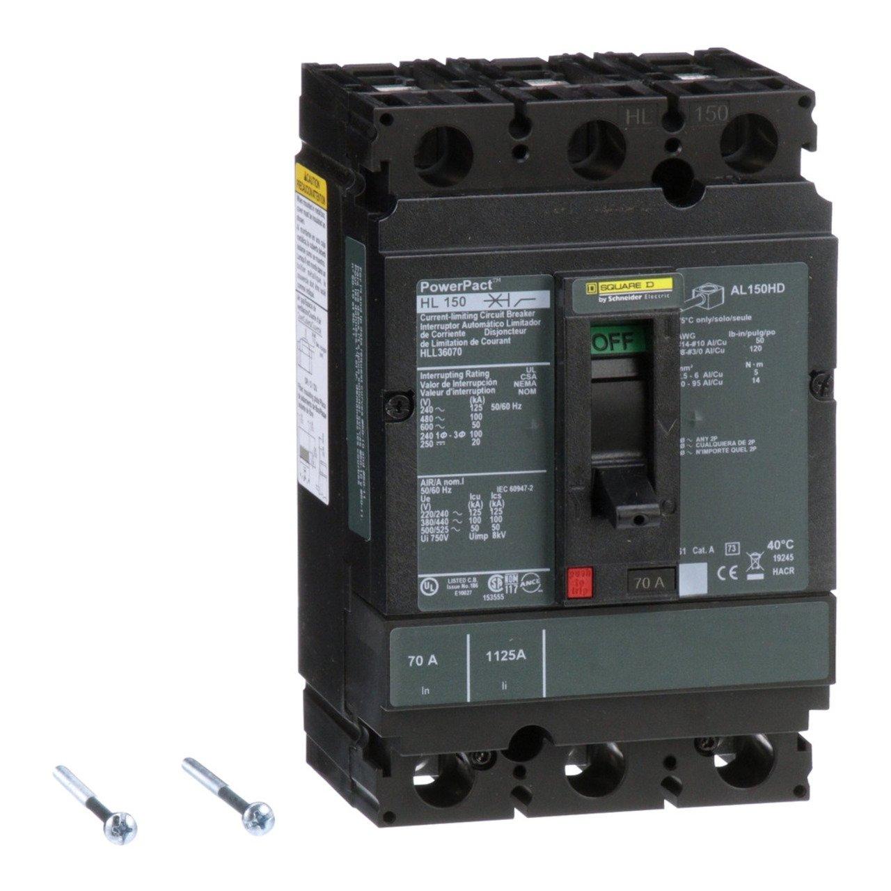 HLL36070 3P, 600V, 70A MCCB,