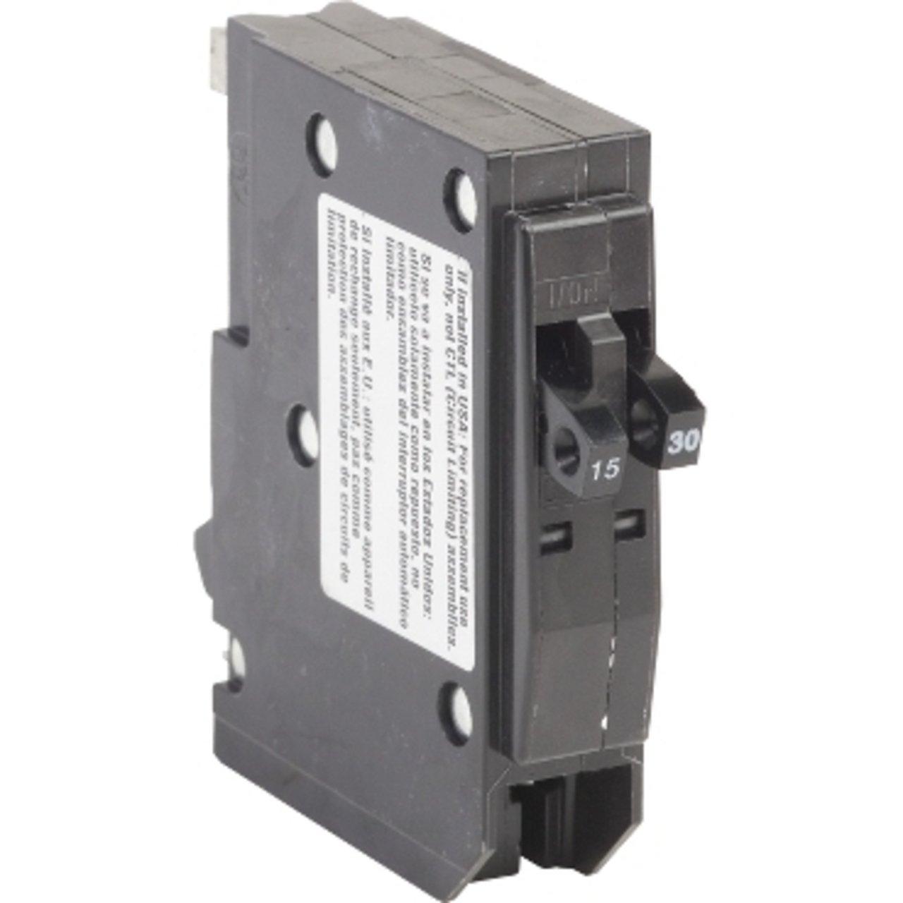 QO1530 BREAKER 1P 15/30A TANDEM PLUG ON