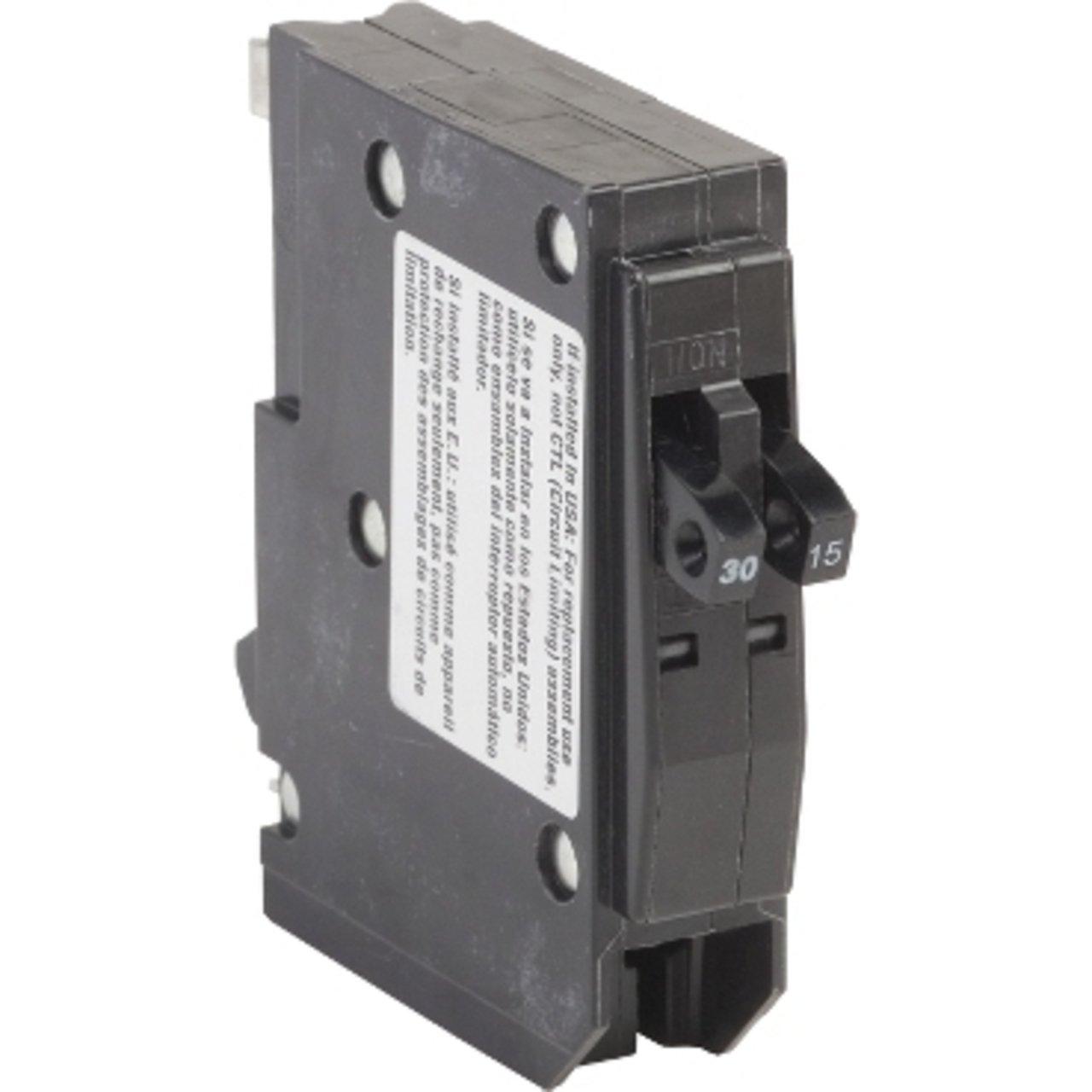 QO3015 BREAKER 1P 30/15A TANDEM PLUG ON