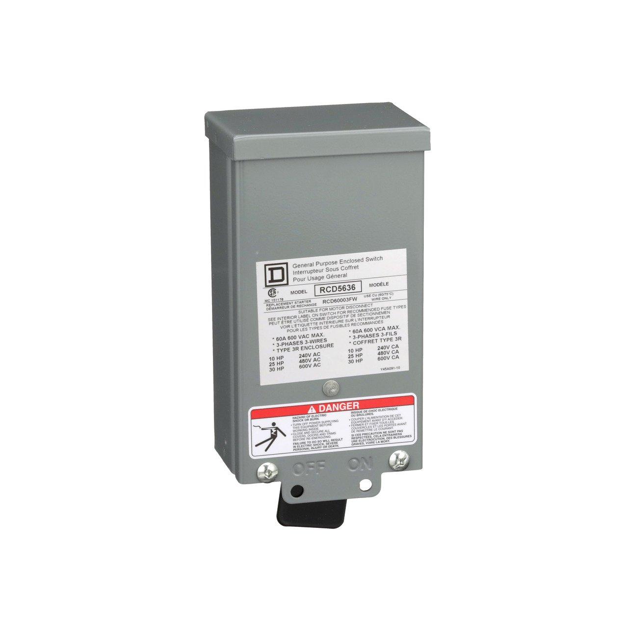 RCD5636 SAFSW HVAC 60A 3P 600V CSA3