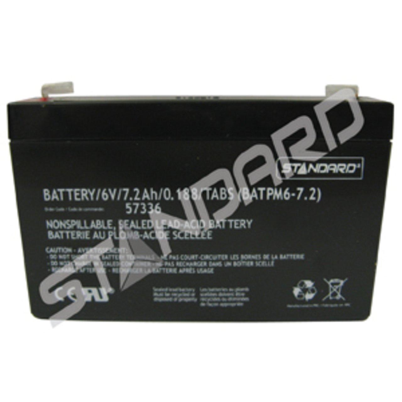 BATTERY/6V/7.2AH/0.188/TABS (BATPM6-7.2)