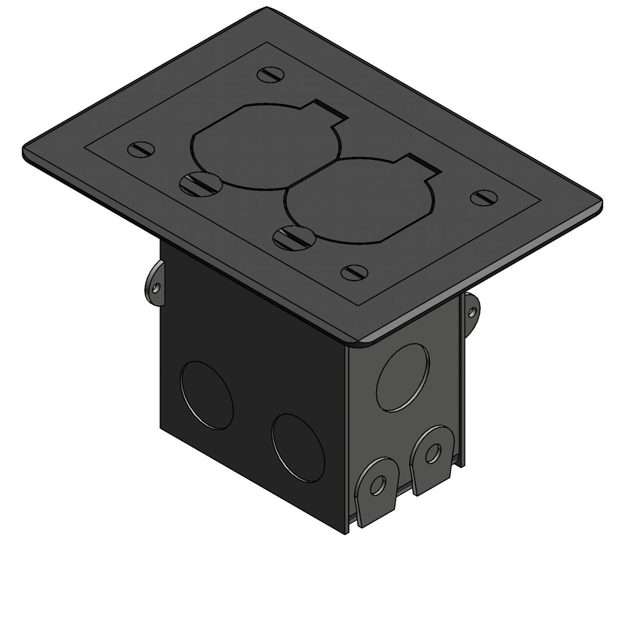 71WDSNC 1G FLOOR BOX KIT NICKEL PLATE