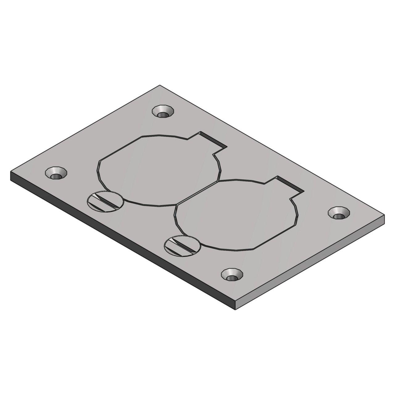 P64DS ALUM DUPLEX PLATE FOR FLOOR BOX