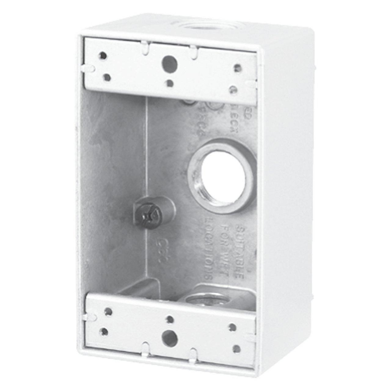 S100WHCN BOX W/P 1G WHITE 3 1/2 HOL