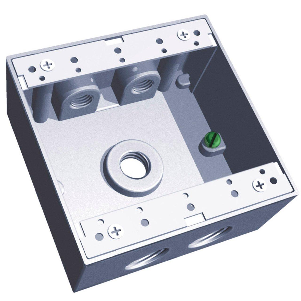 S402CN 2 GANG OUTDOOR BOX 5X3/4IN H SILV