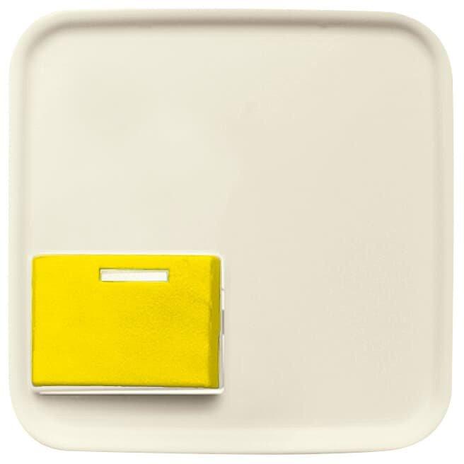 Zentralscheibe 1-fach mit gelber Abstelltaste mit LED weiß - Duro 2000&nbsp;SI