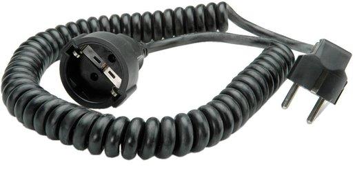 Spiralverlängerung Schuko YMM-J 3 x 1 ,5 mm² 0,5 m / 2 m schwarz