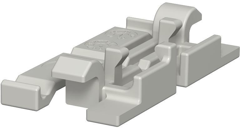 Oberteilklammer 60mm PVC steingrau RAL 7030