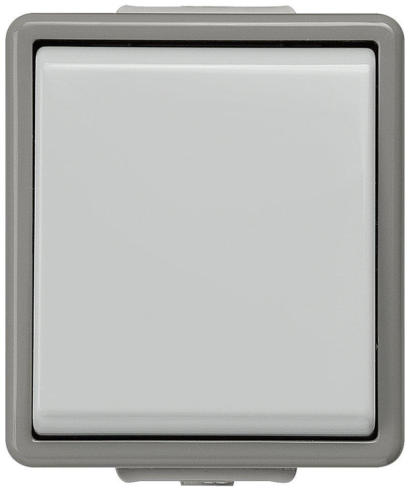 DELTA fläche IP44 AP dunkelgrau/hellgrau Ausschalter 1pol. 10A 250V