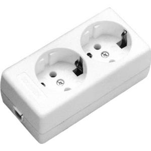 Tischverteiler ohne Kabel 2-fach reinweiß