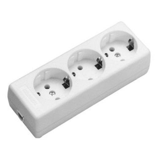 Tischverteiler ohne Kabel 3-fach reinweiß
