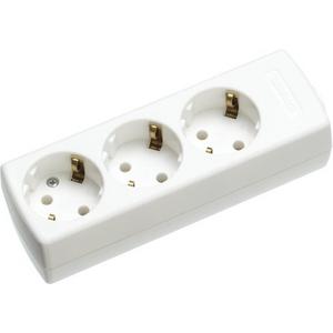 Tischverteiler ohne Kabel 3-fach reinweiß 45° gedreht