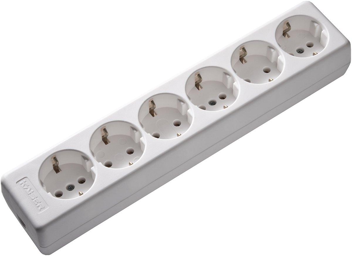 Tischverteiler ohne Kabel 6-fach reinweiß