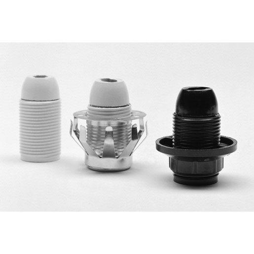 Lampenfassung 150/04 mit Schraubring 160/04 Kunststoff E14 schwarz