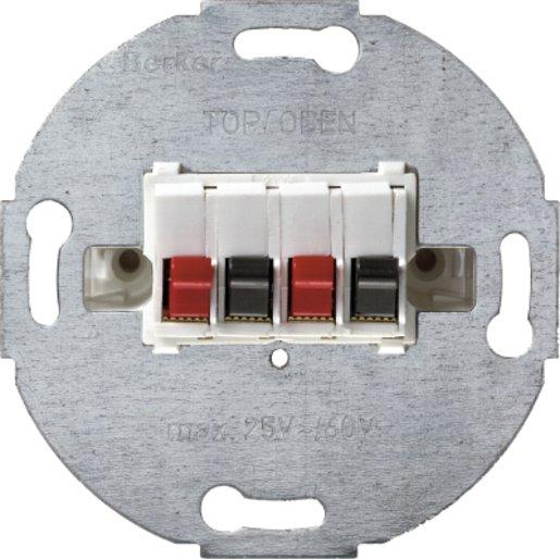 Stereo-Lautsprecher-Anschlussdose Modul Einsatz polarweiß matt