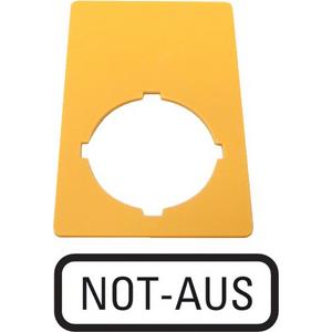 NOT-AUS-Schild mit Beschriftung 33x50 mm M22-XZK-D99