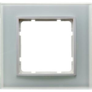 Abdeckrahmen 1-fach B.7 Glas polarweiß / transparent
