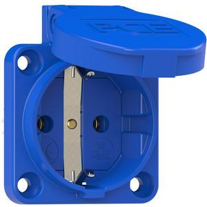 Schutzkontaktsteckdose nat 50x50 IP54 rückw. blau