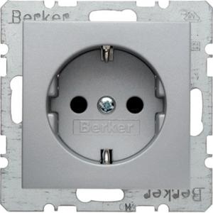 SCHUKO-Steckdose B.1/B.7 - alu/ matt