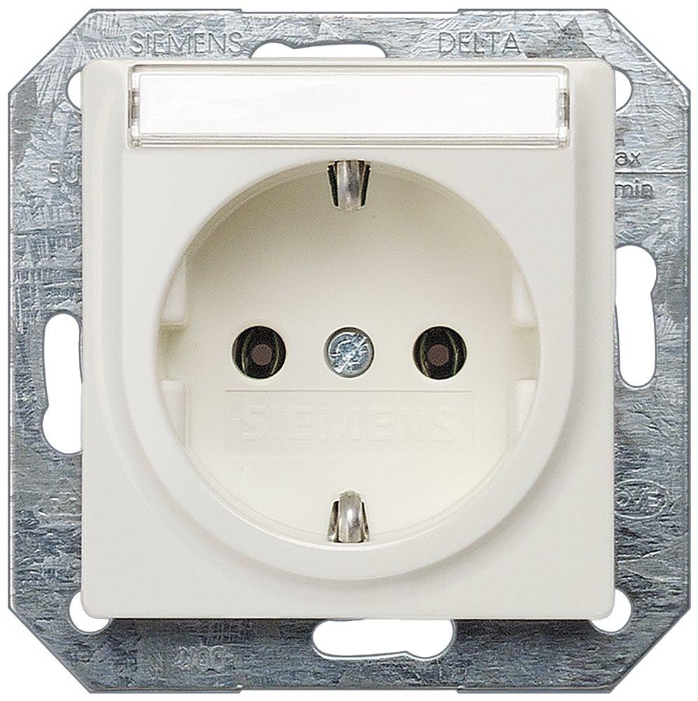 I-System titanweiß Schuko-Steckdose 10/16A 250V Beschriftungsfeld