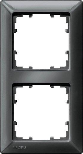 2-fach Rahmen DELTA line carbon-metallic 151x80mm