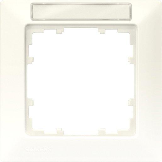 1-fach Rahmen mit Textfeld DELTA line titanweiß 80x80mm