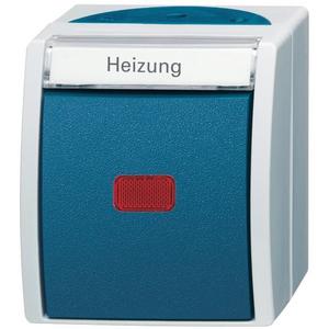 Heizungsschalter Aus- und Wechselschaltung mit Glimmlampe grau/blaugrün - ocean