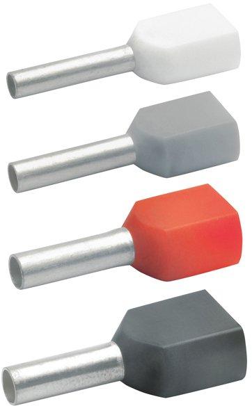 Aderendhülse für 2 Leitungen isoliert 2x10 mm² 14 mm lang Cu