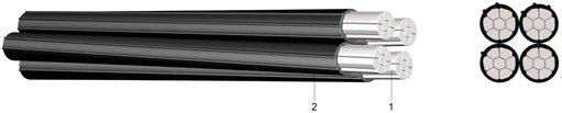 Freileitung mit Aluminiumader E-A2Y 2x25 RM