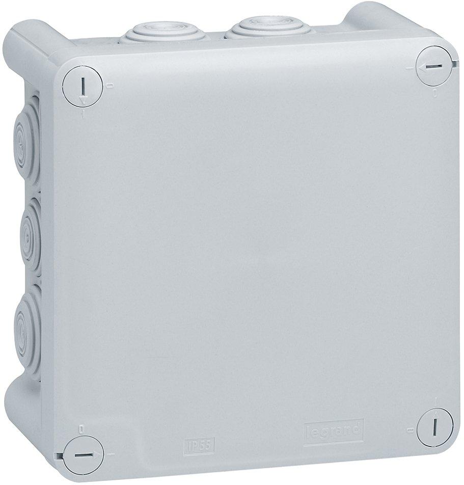 Feuchtraum - Abzweigkasten 130 x 130 x 74 10 Eingänge grau