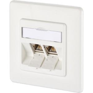 Kommunikationsanschlussdose E-DAT modul 2 Port UP Kat.6A reinweiß