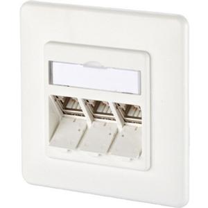 Kommunikationsanschlussdose E-DAT modul 3 Port UP Kat.6A reinweiß